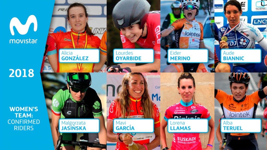 Dans La Roue De L'équipe Movistar Saison 3 Huit coureurs pour l'équipe cycliste féminine Movistar en 2018