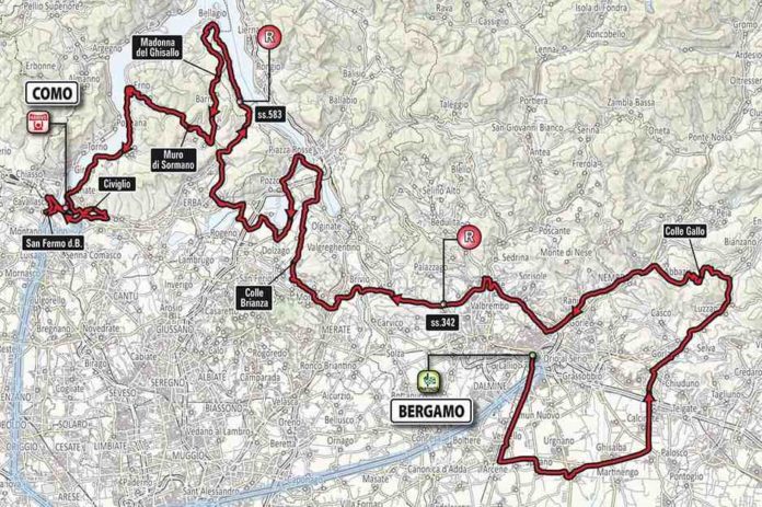 Tour de Lombardie 2017 parcours carte