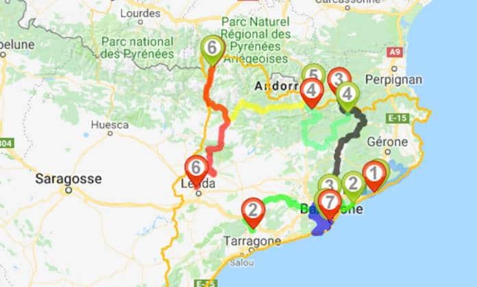 Tour de Catalogne 2018 parcours et carte