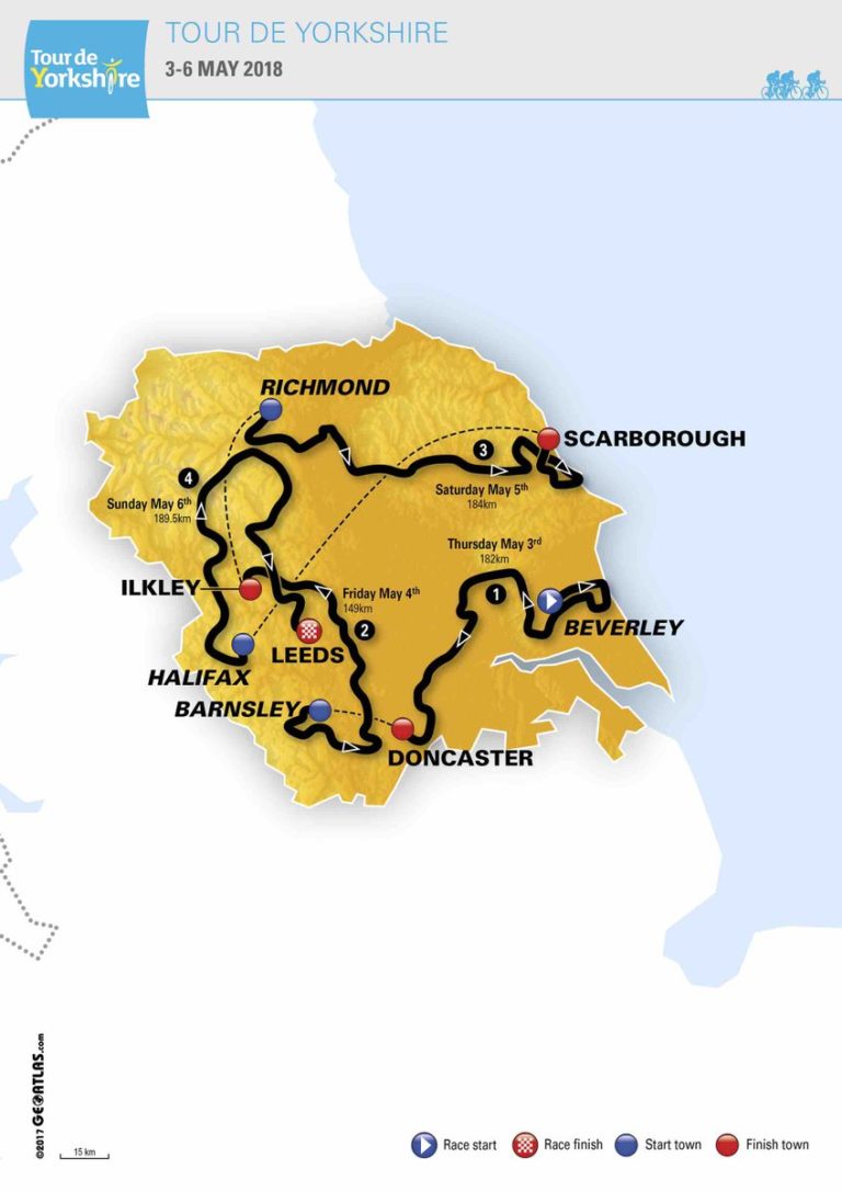 Le parcours intégral du Tour de Yorkshire 2018 dévoilé
