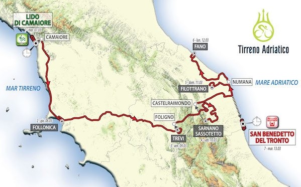 Parcours de Tirreno-Adriatico 2018