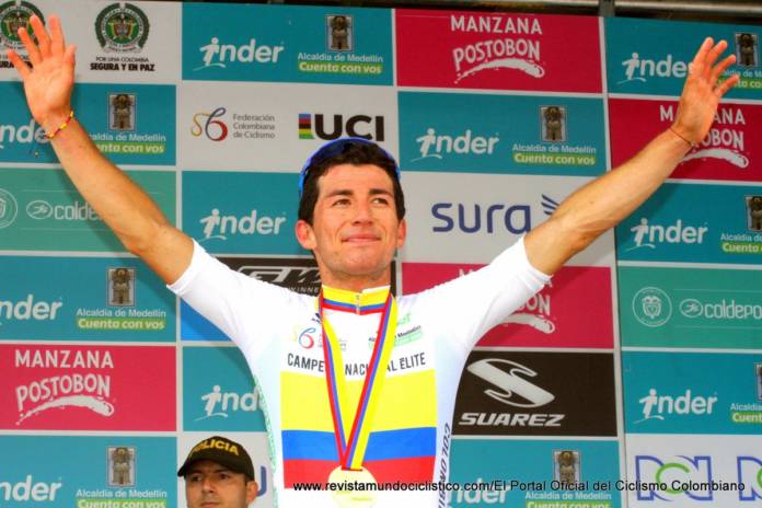 Sergio Henao avec le maillot de champion de Colombie