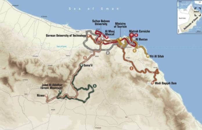 Tour d'Oman 2018 carte et parcours de la 9e édition