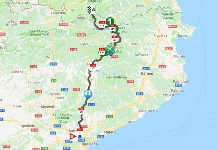 Parcours étape 3 Tour de Catalogne 2018.