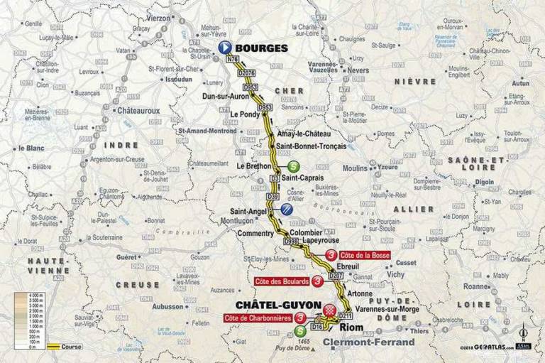Présentation étape 3 Paris Nice 2018 (Bourges – Châtel-Guyon)