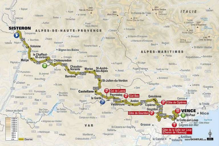 Présentation étape 6 de Paris-Nice 2018 (Sisteron – Vence)