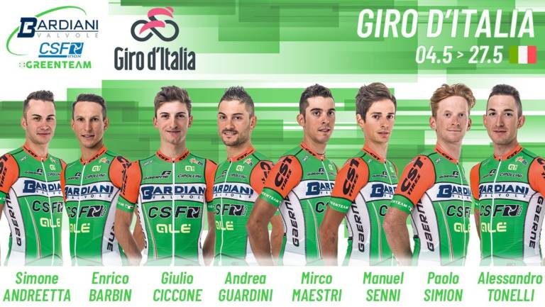 La composition de Bardiani-CSF pour le Tour d’Italie 2018