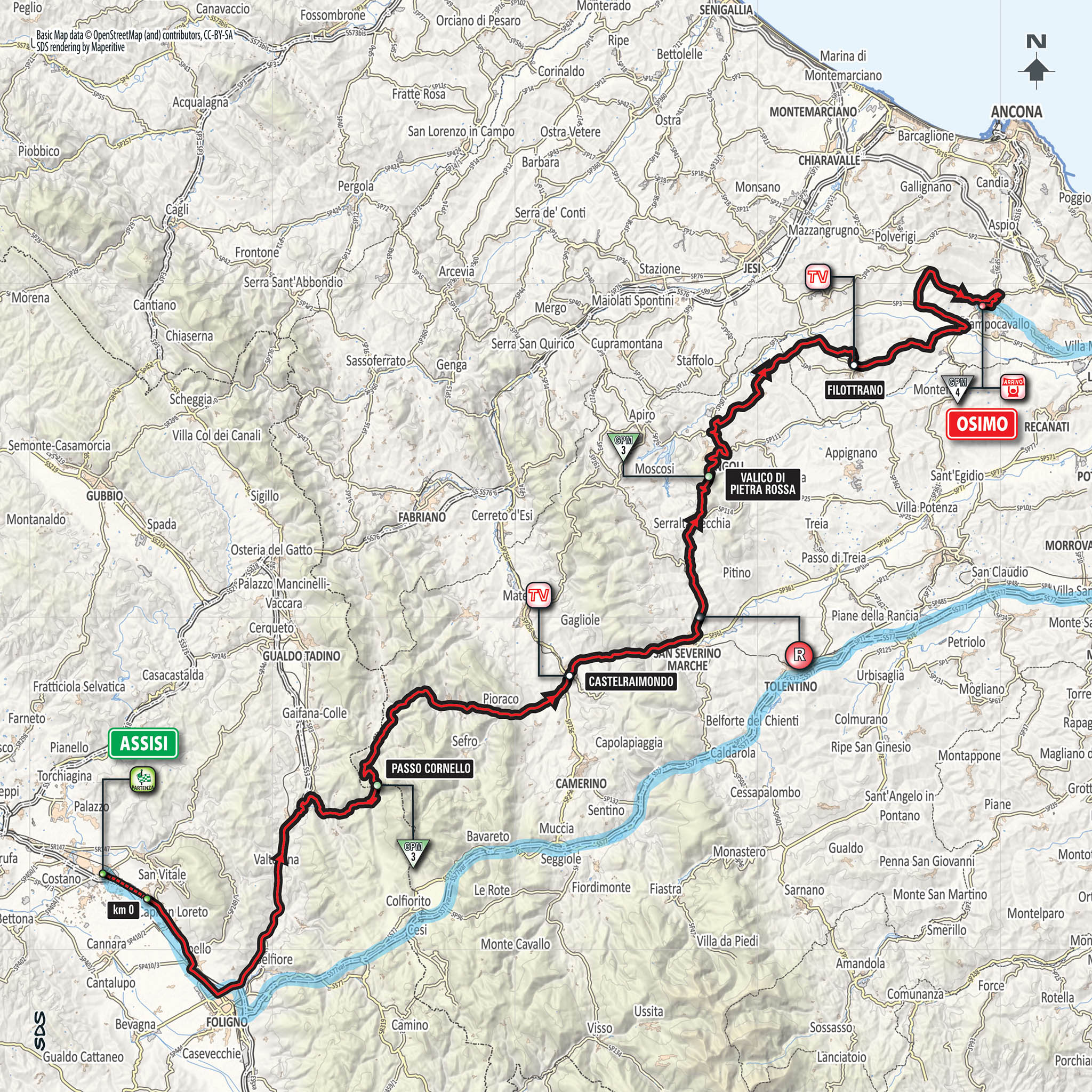 Parcours étape 11 Tour d'Italie 2018