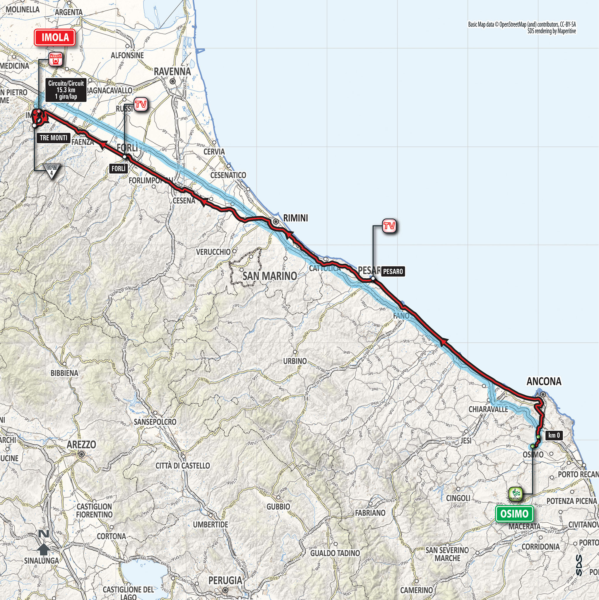 Parcours étape 12 Giro 2018