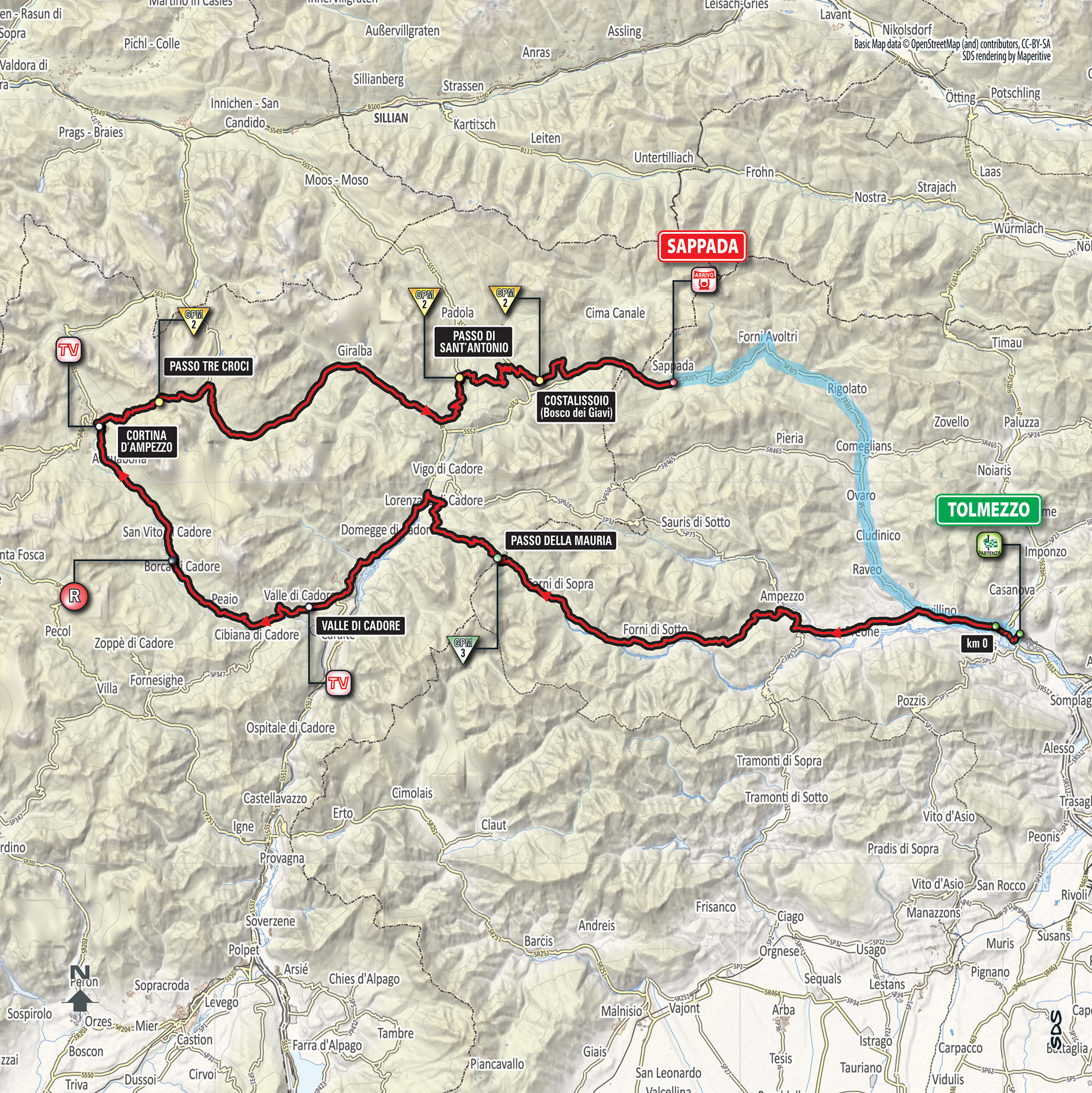 Parcours étape 14 Tour d'Italie 2018