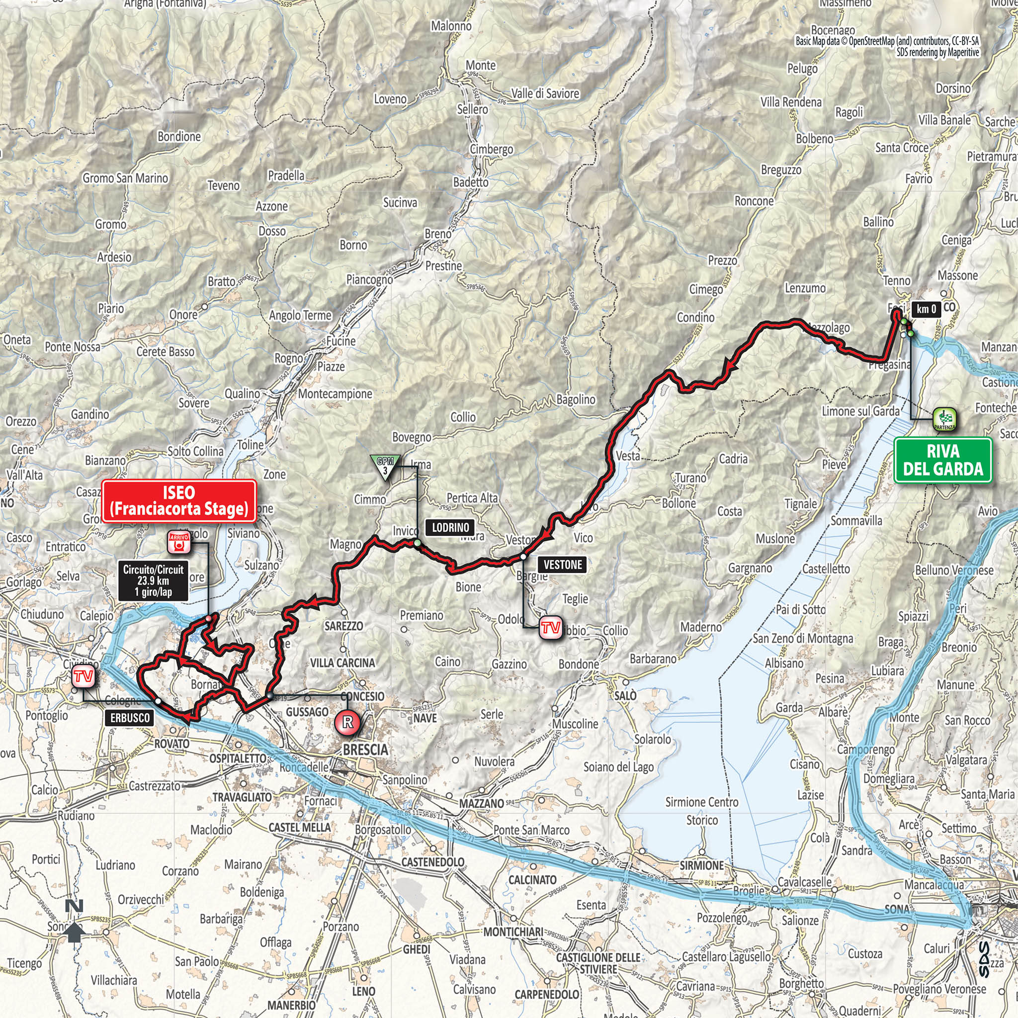 Parcours étape 17 Tour d'Italie 2018