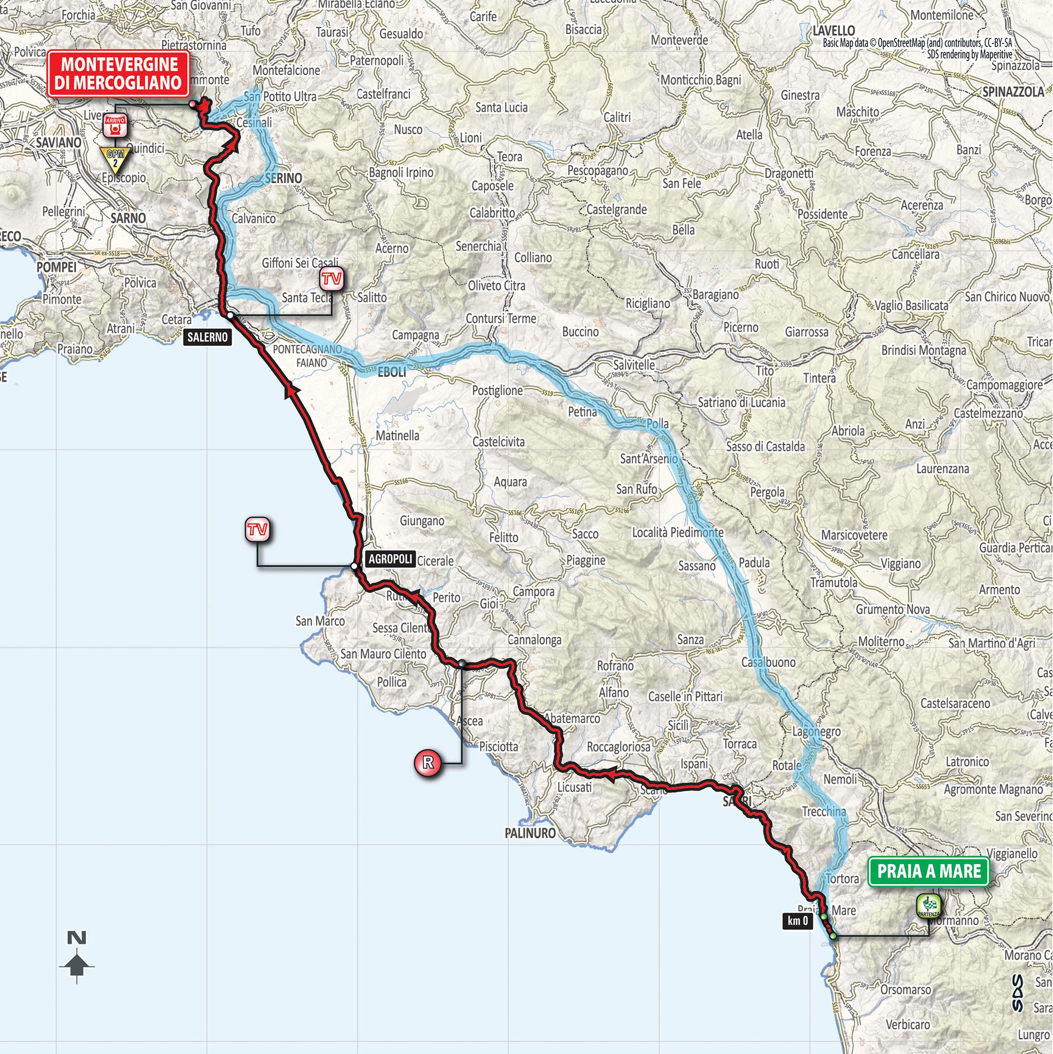 Parcours étape 8 Tour d'Italie 2018