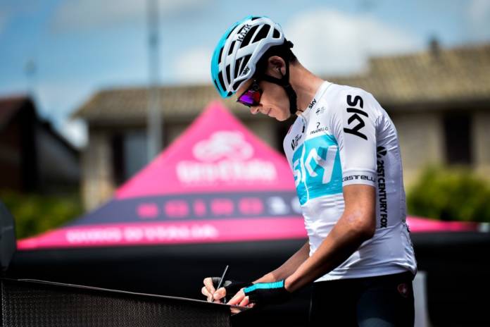 Chris Froome avant etape 14 Tour d'Italie 2018