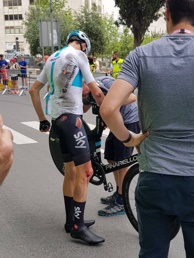 Tour d’Italie 2018 : Froome chute dans la reconnaissance du chrono