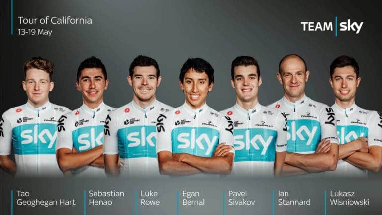 Le Team Sky autour d’Egan Bernal pour le Tour de Californie