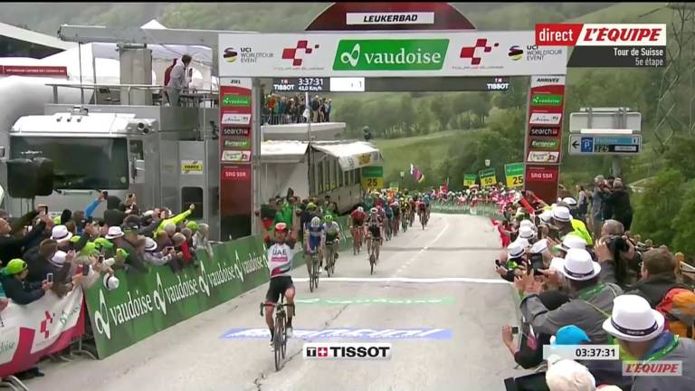 Ulissi vainqueur de la 5e étape, Porte nouveau leader du Tour de Suisse