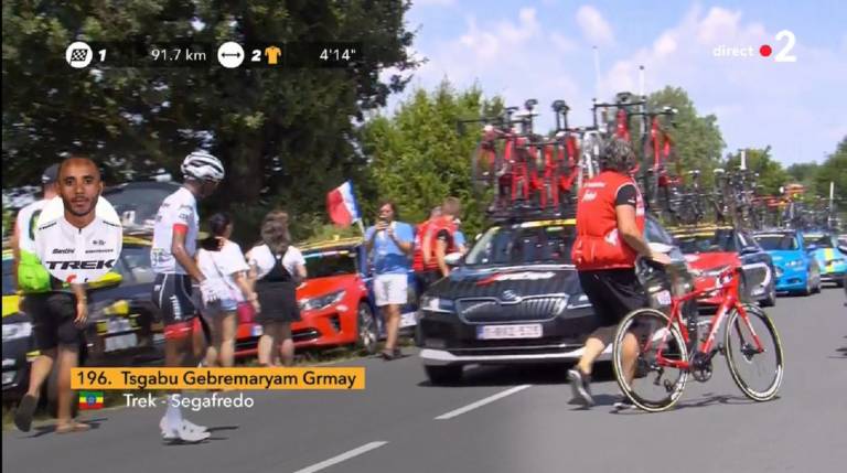 Tsgabu Grmay, premier coureur à quitter le Tour de France 2018