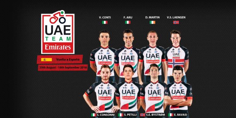 Aru et Martin dans la composition d’UAE Team Emirates pour la Vuelta