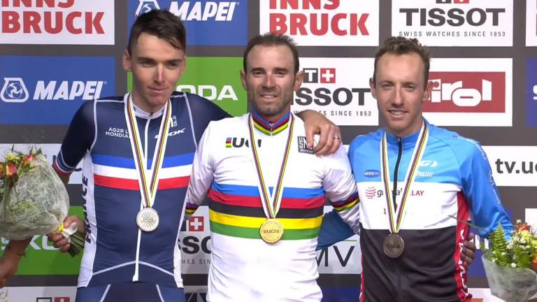 Alejandro Valverde champion du monde devant Romain Bardet