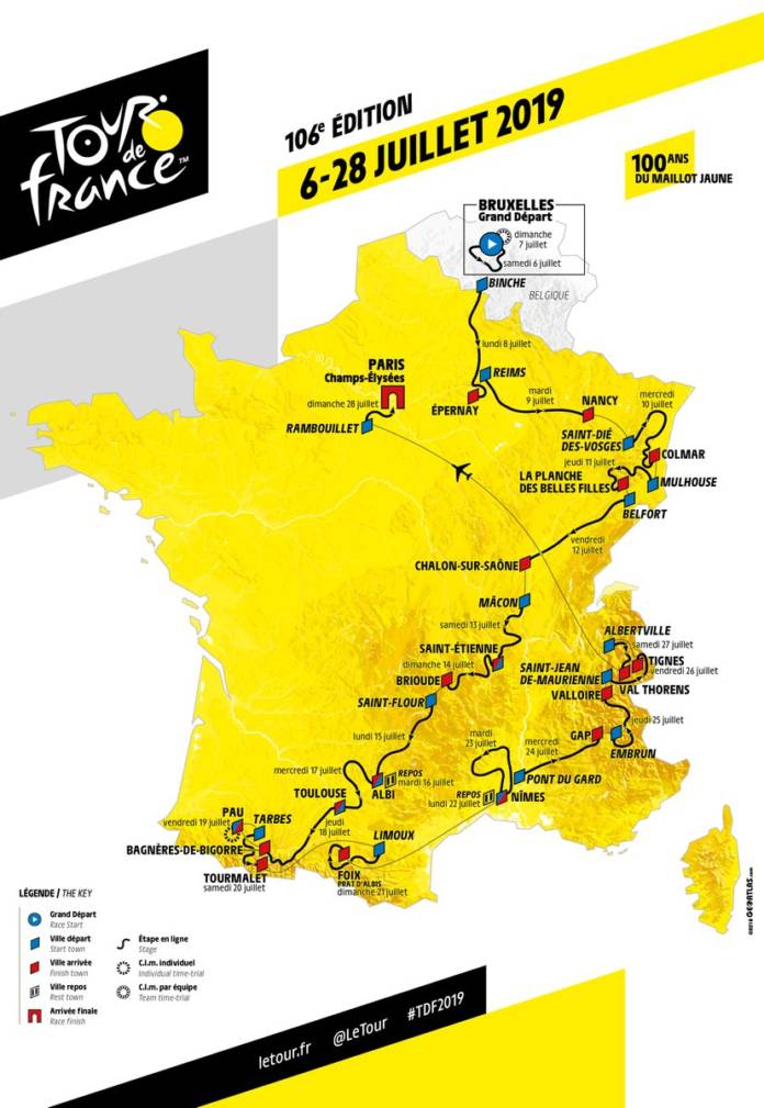 Tour de France 2019 parcours