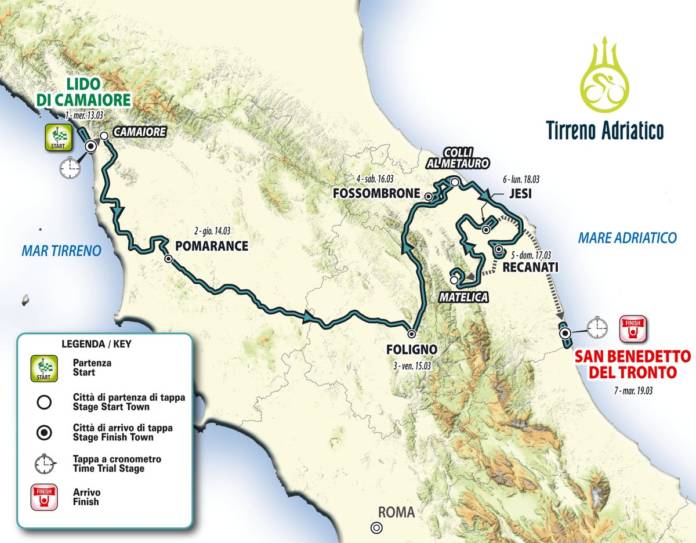 Tirreno-Adriatico 2019 vallonné mais pas montagneux