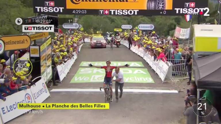 Dylan Teuns dompte la Planche des Belles Filles, Giulio Ciccone en jaune