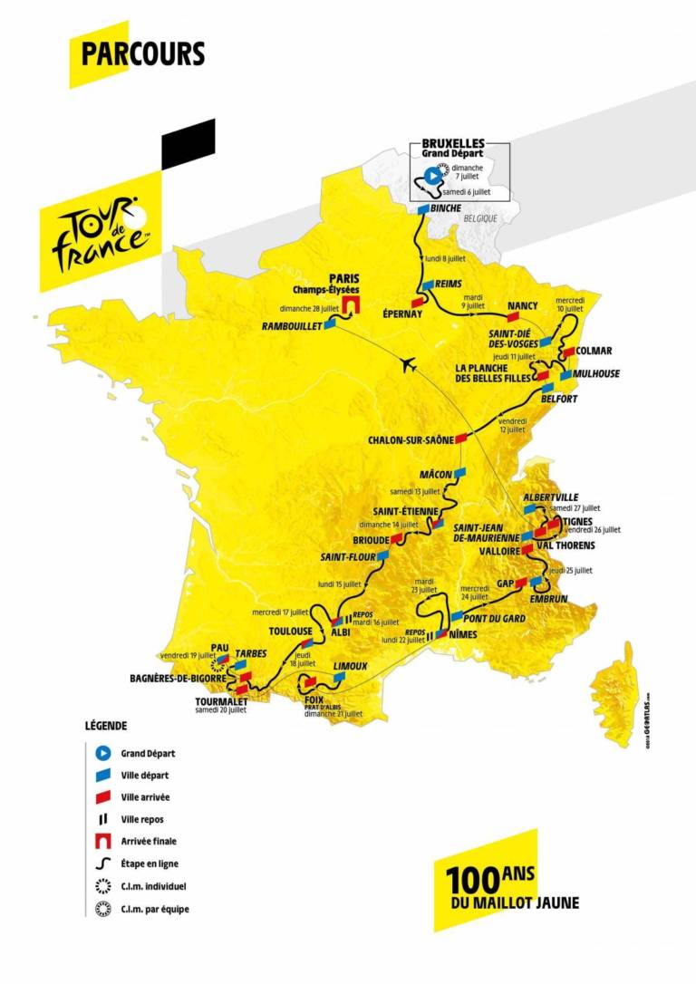 Le parcours complet et les favoris du Tour de France 2019