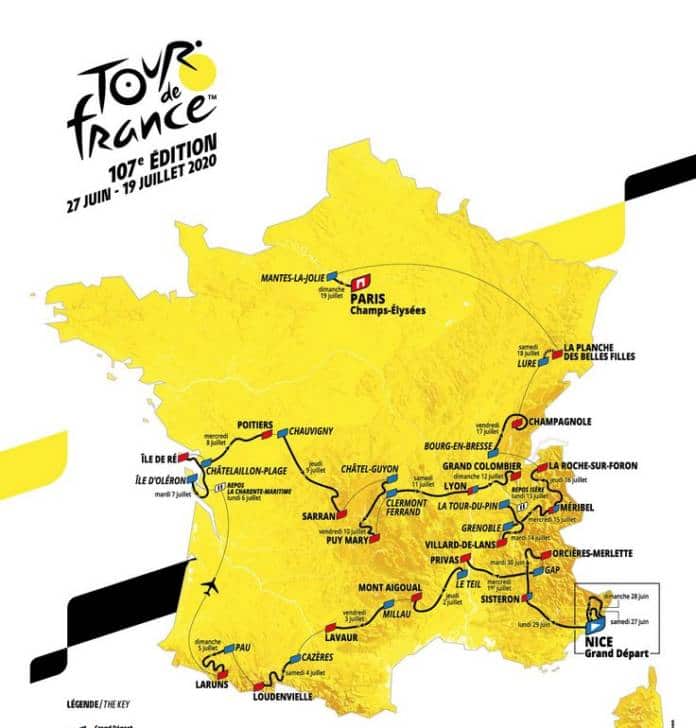 Parcours complet du Tour de France 2020