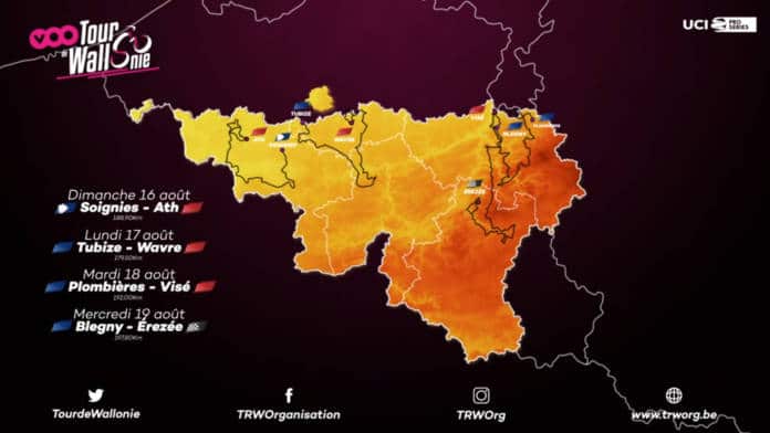 Tour de Wallonie disputé du 16 au 19 août