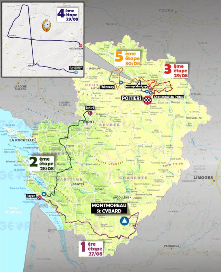 Le parcours complet et les favoris du Tour Poitou-Charentes en Nouvelle Aquitaine 2020
