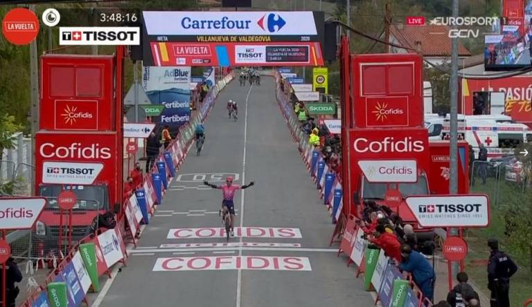 Michael  Woods remporte la 7e étape de la Vuelta 2020