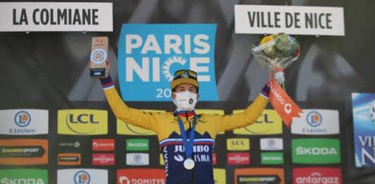 Primoz Roglic à l'arrivée de la 7e étape de Paris-Nice 2021