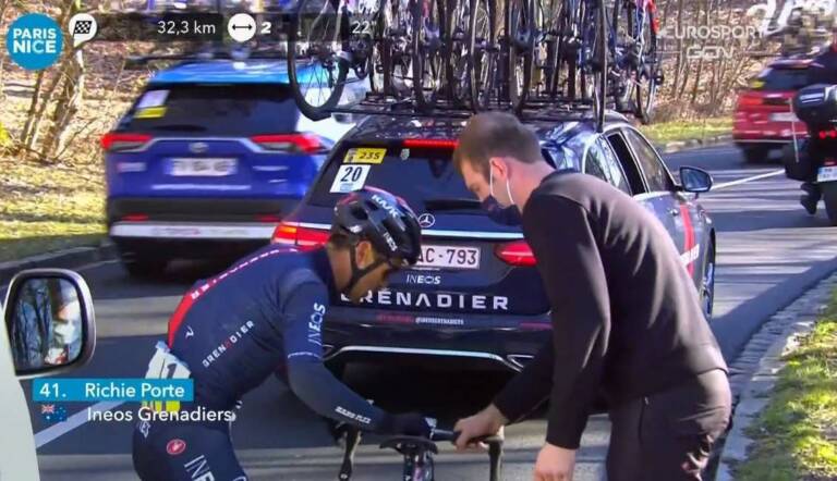 Richie Porte abandonne dès la 1ère étape du Paris-Nice 2021