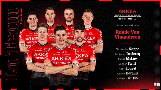 Le Team Arkéa Samsic avec le néophyte Warren Barguil au Tour des Flandres 2021