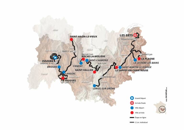 Le parcours complet et les profils du Critérium du Dauphiné 2021