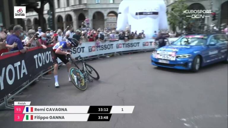 Rémi Cavagna chute et perd le chrono de la 21e étape du Giro 2021 pour… 12 secondes