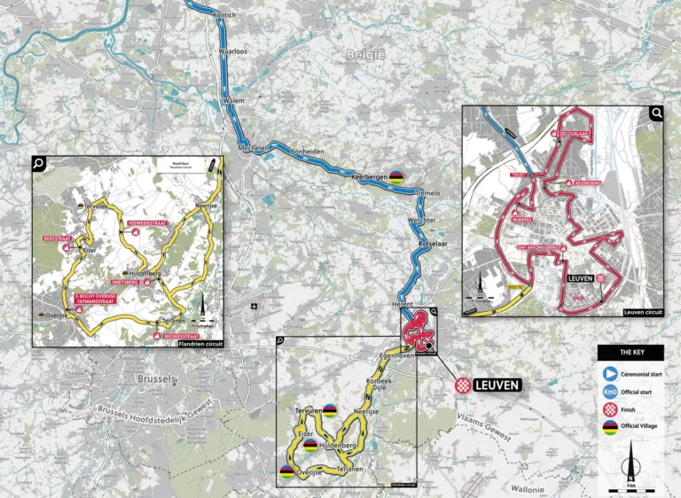 Les parcours complets des courses en ligne des Championnats du Monde 2021