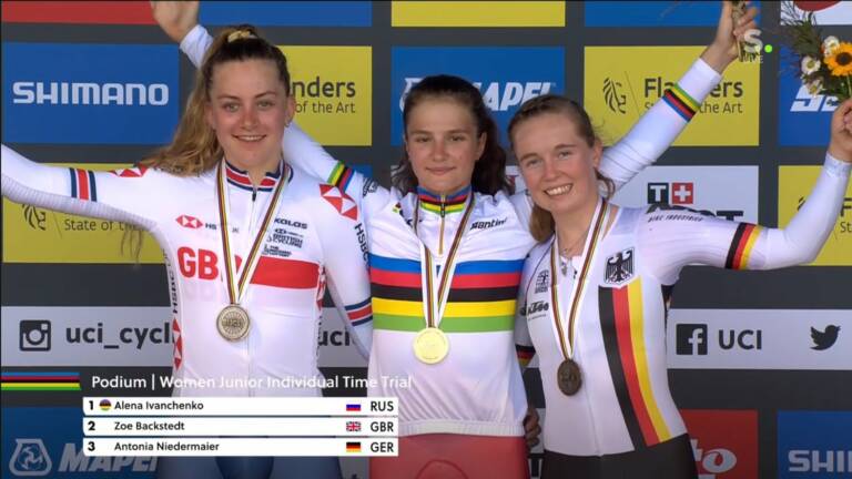 Alena Ivanchenko gagne le contre-la-montre juniors des Championnats du Monde