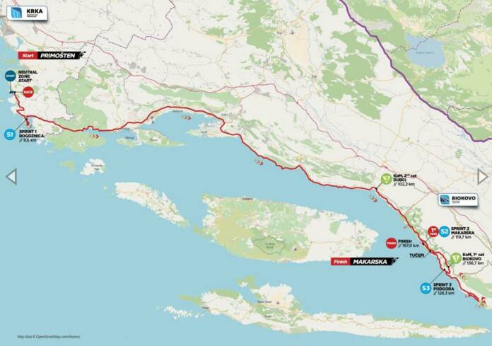 Parcours de la 3e étape du Tour de Croatie 2021