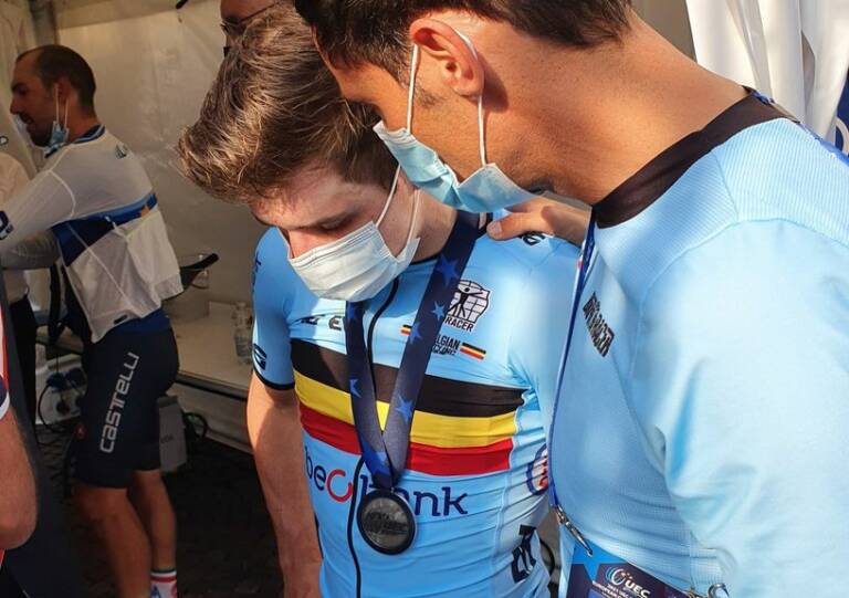 Remco Evenepoel déçu à l’arrivée des championnats d’Europe de cyclisme 2021