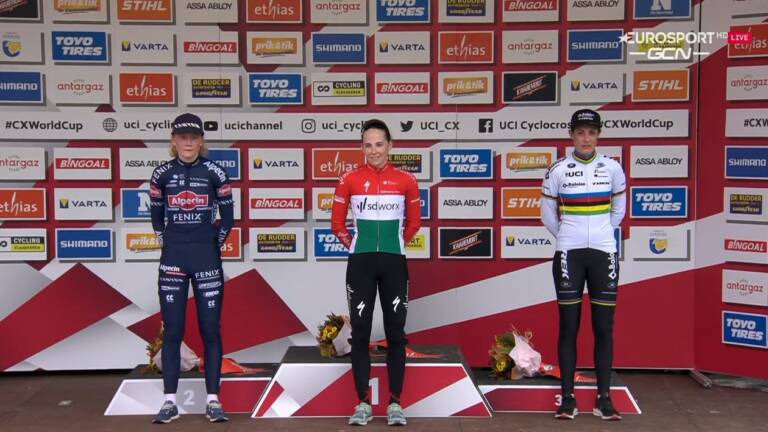 Le classement de la 5e manche de la Coupe du Monde de Cyclo-Cross à Overijse chez les Femmes