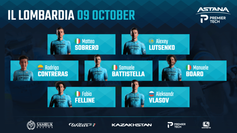 Astana-Premier Tech sans le vainqueur sortant du Tour de Lombardie