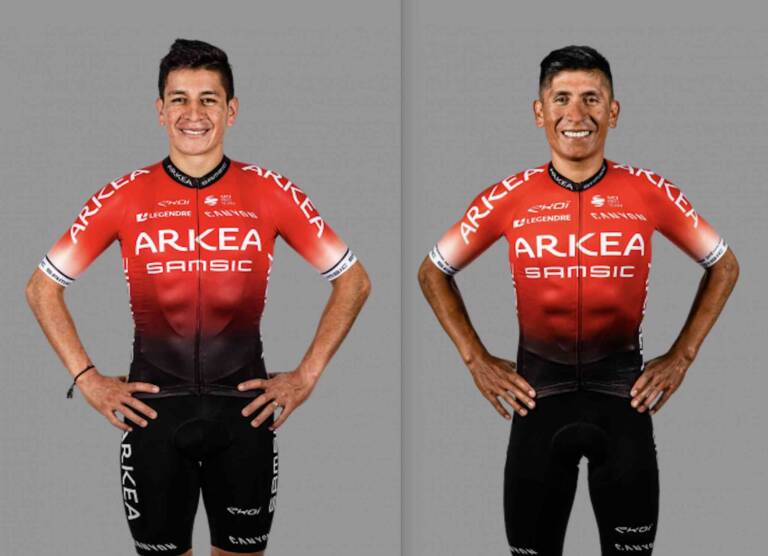 L’équipe Arkéa-Samsic avec Nairo Quintana au départ de la Coppa Bernocchi