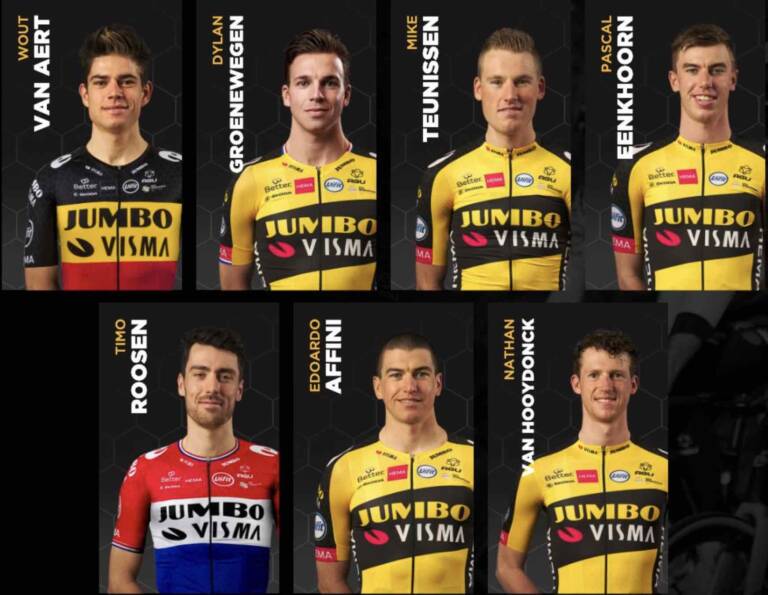 L’équipe Jumbo-Visma avec Wout van Aert sur Paris-Roubaix 2021