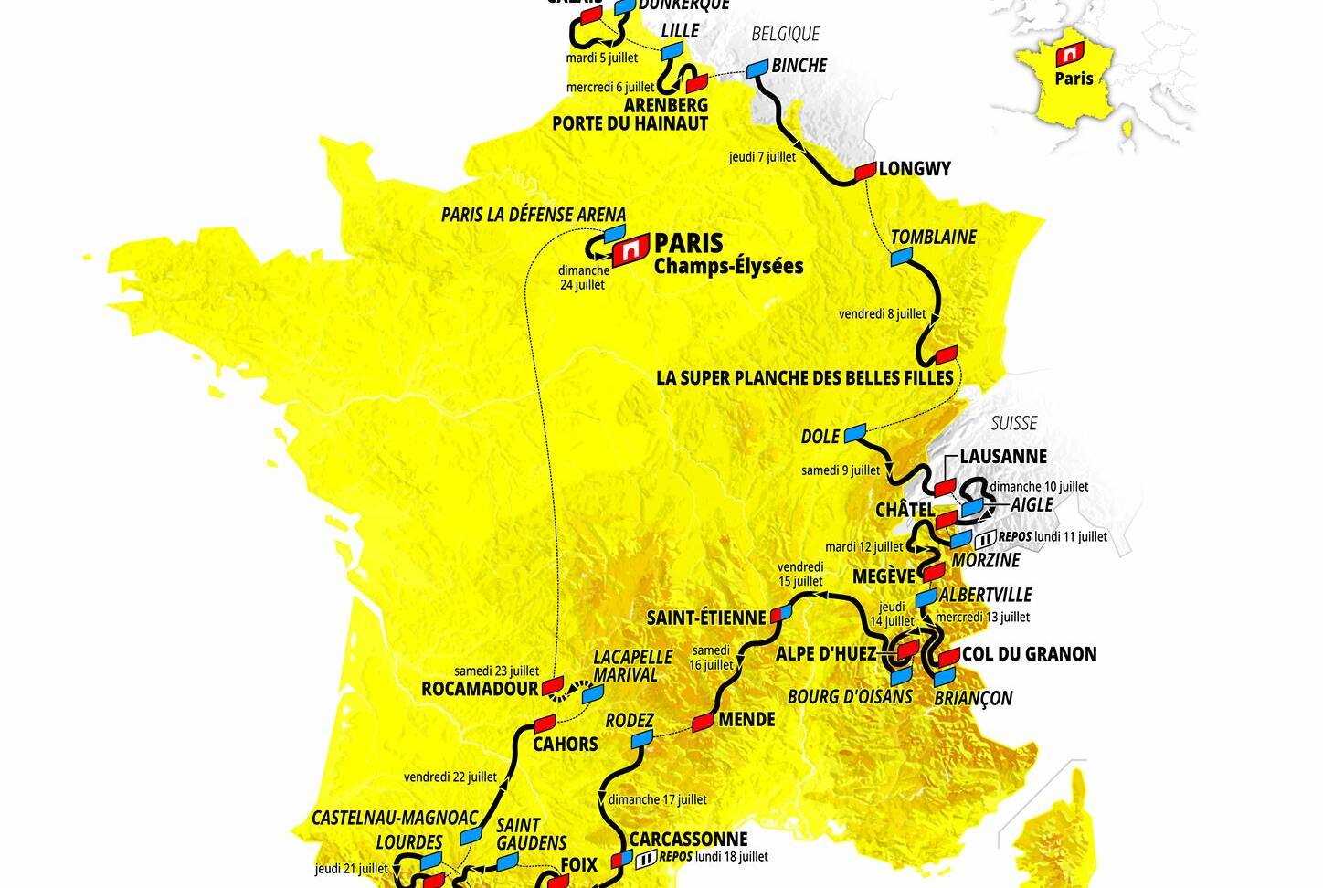 Le parcours complet du Tour de France 2022 dévoilé SportsAddict