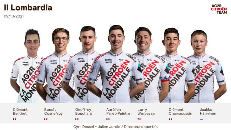Plusieurs cartes chez AG2R Citroën au Tour de Lombardie 2021