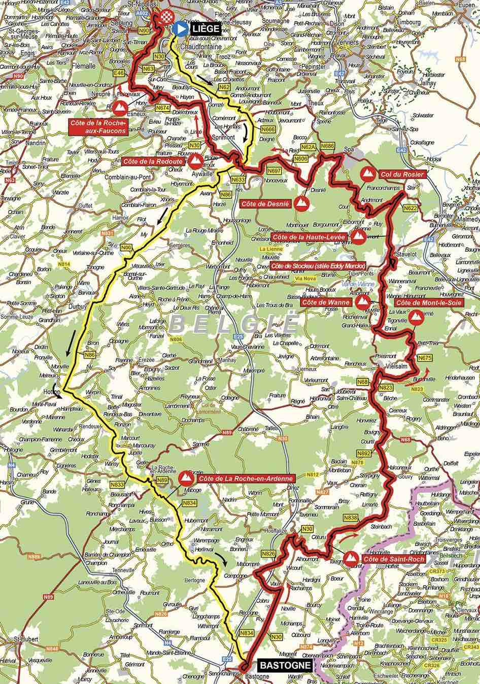Liege Bastogne Liege 2023 Route