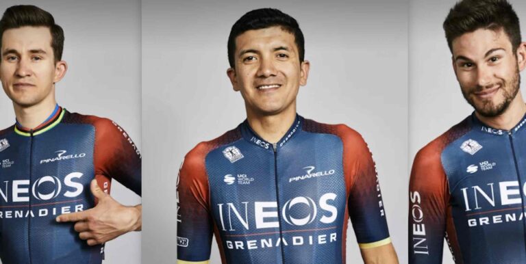 Carapaz, Kwiatkowski, Ganna (INEOS Grenadiers) sur l’ Etoile de Bessèges 2022