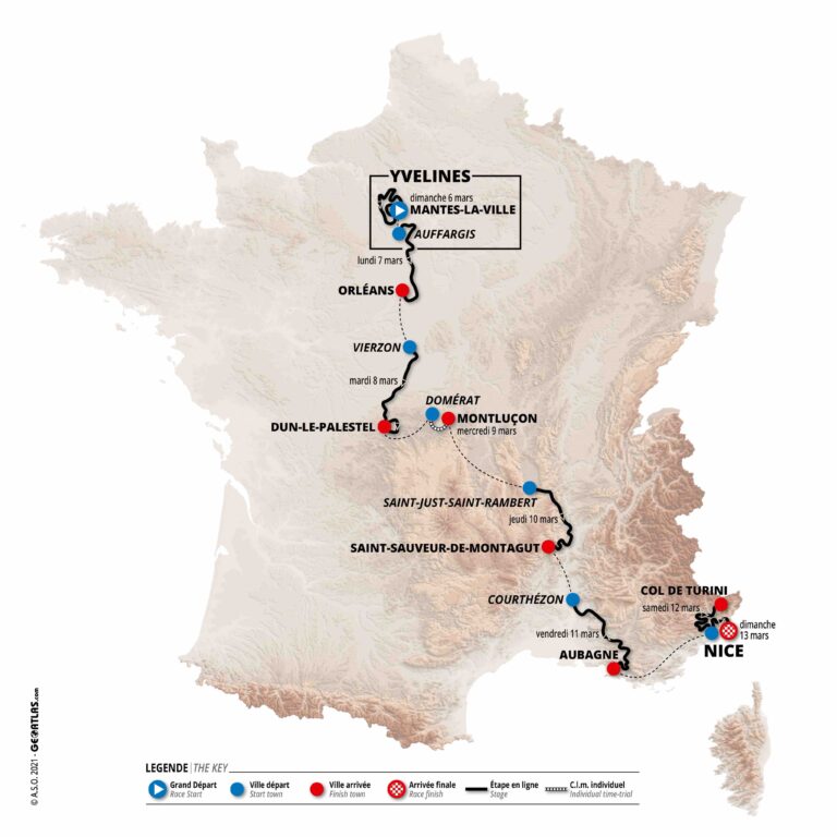 Le parcours complet de Paris-Nice 2022 connu