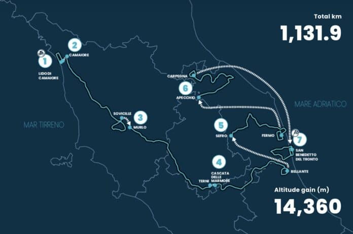 Parcours complet de Tirreno-Adriatico 2022
